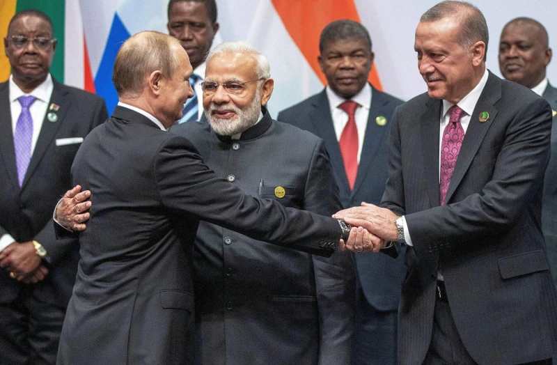 Lãnh đạo thế giới Putin, Modi. Erdogan. Ảnh FP